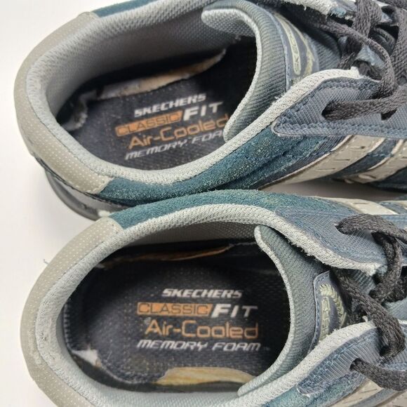 Skechers Larson Men's Suede Classic Fit Shoe. Blue/Gray. Size 7 - Picture 10 of 14